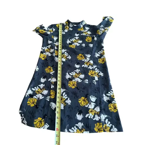 Free Press Womens Floral Print Long Sleeve Dress Mock Neck Modest Sz S Tunic