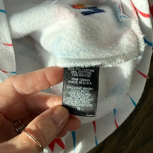 Aviator Nation BOLT EMBROIDERY FLEECE HALF ZIP SWEATSHIRT size small WHITE NWOT