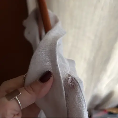 Free People  Headed To The Highlands White Oversized Gauze Button Up Shirt Size S