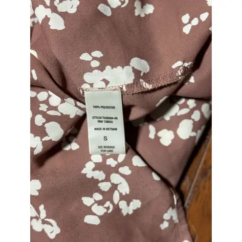 West Kei NEW Womens S Button-Down Blouse Flowers Print V-Neck Tie Front Boho