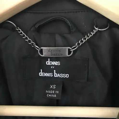 Dennis Basso black faux leather jacket