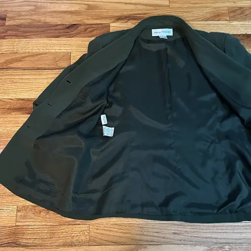 Rena Rowan Rena Rowena Olive Green Long Length Silk Blazer Sz 12 - Image 5