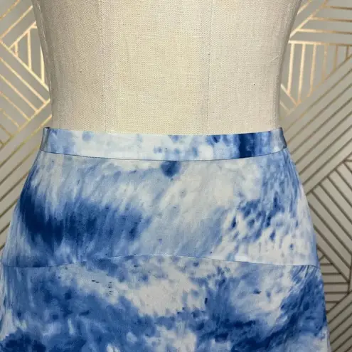 Rebecca Taylor Silk Shibori Handkerchief Skirt Blue Tie Dye Size US 6