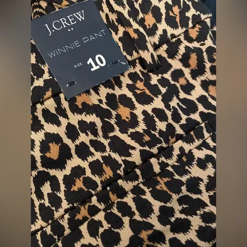 J.Crew  Leopard -print Winnie pant in stretch cotton capris  Size 10 H684 NWT