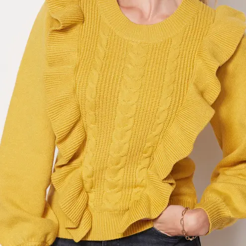 dRA Los Angeles Yellow Ruffle Chic Sweater
