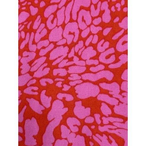 VICI  One‎ Shoulder Ruffle Dress Pink Orange Animal Print Sleeveless - Size Med