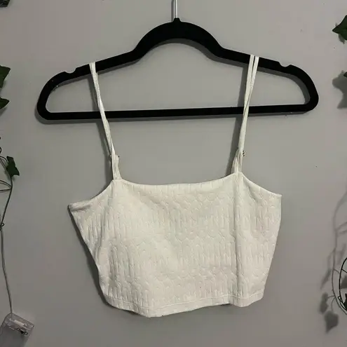 Buffbunny Scarab Jacquard White Crop Top Size L Size L