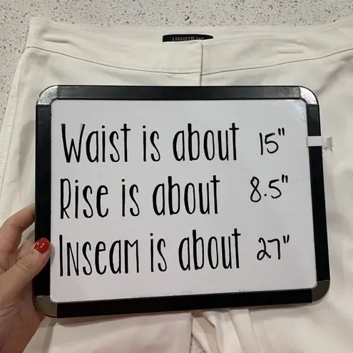 Lafayette 148 Size 0 Manhattan Pants Flat Front High Lo Ankle White Trousers