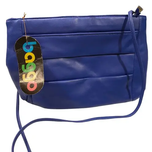 1990s Baggo Royal Blue Faux Leather Crossbody Shoulder Bag NWT Vintage Y2K