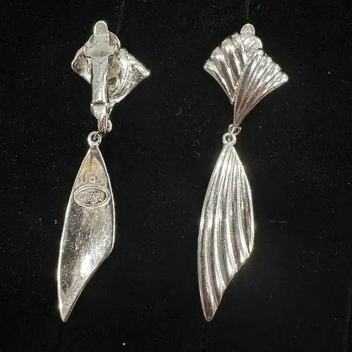 Trifari & NAPIER clip on earrings LOT of 3, gold and silver, Vintage 1920s-1980s