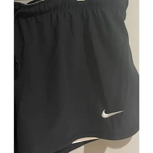 Nike  Dri Fit Women's Black Athletic Shorts with Attached White Brief Size Large