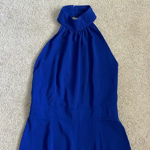 NWT Vesper high neck wide leg open back jumpsuit in cobalt blue size 8