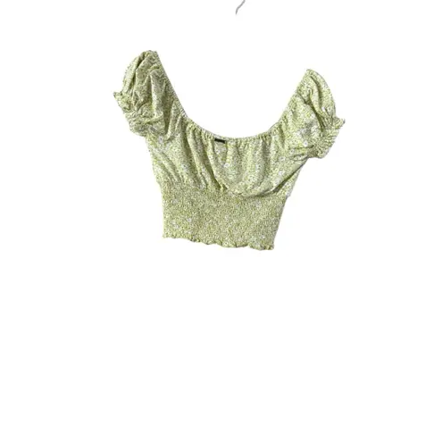 Billabong Women's  Green & White Floral Crop Top S