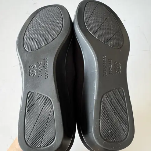 SAS Women's Bliss Slip On Wedge Black Loafers Tripad Comfort Stretch Sz 7WW Shoe