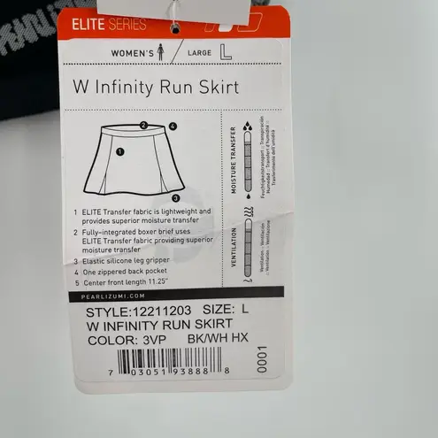 Pearl Izumi  Infinity Run Skirt Elite Womens Size Large Black Running Exercise