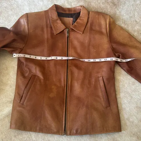 Vintage rustic lightweight butter soft Brown Leather Jacket no tags Size L