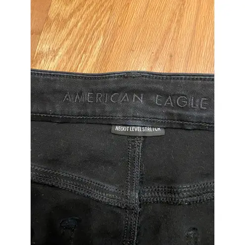 American Eagle  16 R Jeans Black Next Level Stretch Curvy Super High Rise Jegging