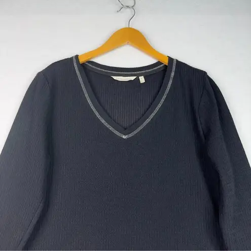 Soft Surroundings Nellie Tunic Black V-Neck Knit Stretch Long Sleeve Size Medium