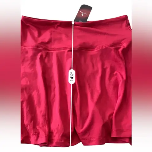SANTINY Pleated Tennis Skirt 4 Pockets High Waisted Athletic skort Red