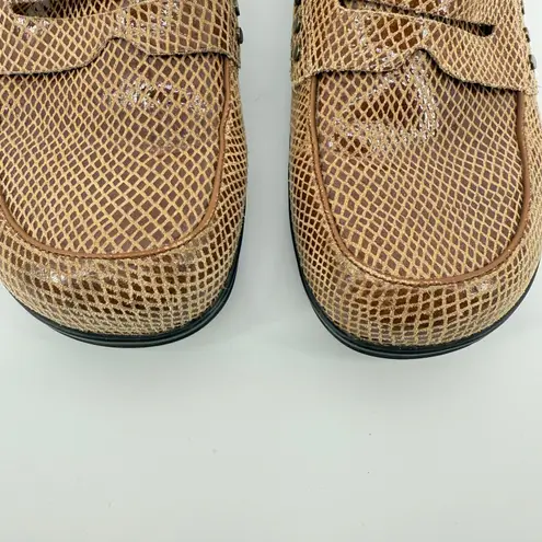 Alegria Taylor Pro Glossy Snake Print Loafers Brown EU 41/US 10.5-11 Comfort 722