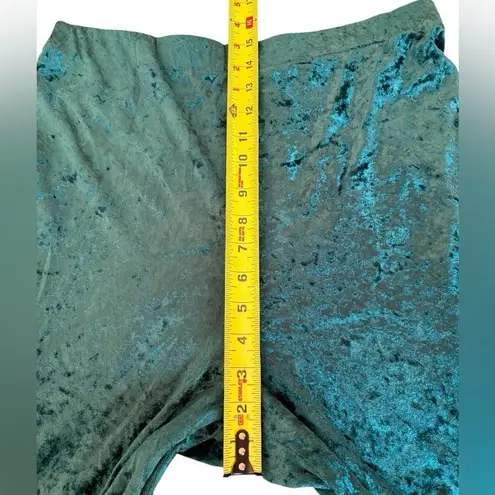 Teddi Vintage 90s Teal Green Velvet Tunic Top High Waisted Pant Set Womens Large