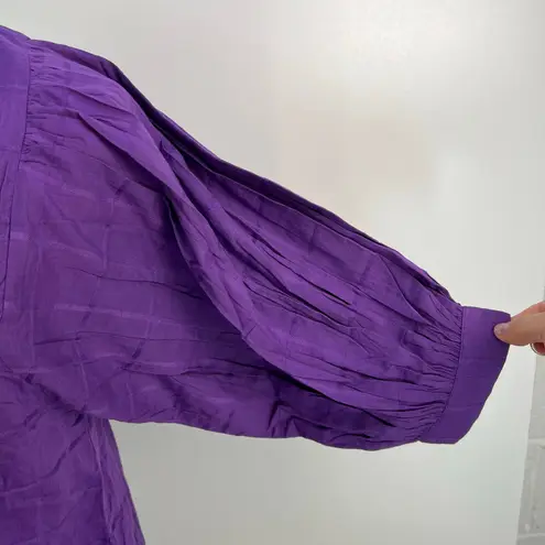 Never A Wallflower High Neck Dress Purple Windowpane Cotton Mini Size XS