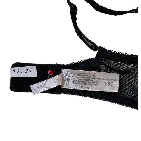 Sophie B Black Lace Push Up Underwired Bra Women's Size 36C | 52-23