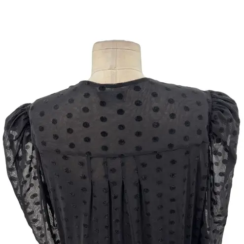 IORANE Tulle Bodysuit Swiss Dot Print Black Size 42 / US Large