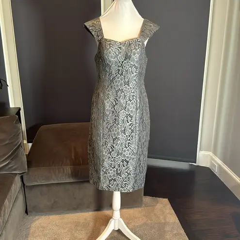 Tea Length Gray Mother of the Bride Dress Chiffon Jacket Corset Back Size 12 NEW