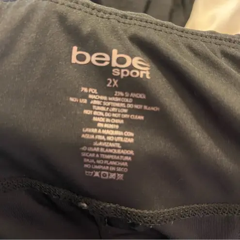 Bebe  Sport Bike Shorts Black Pink Stripe