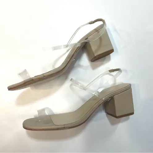 Raye  Wildfire Heel in Clear straps nude sandals 6,5