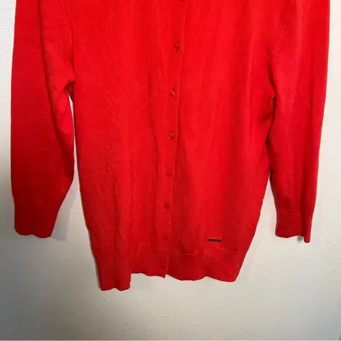 Ellen Tracy Cardigan Sweater Red Pink