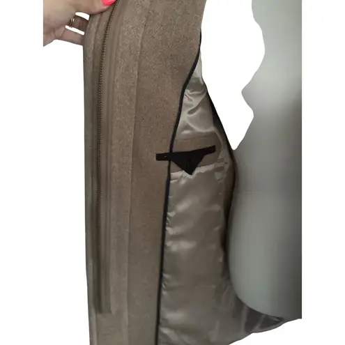 J CREW Camel Tan Stadium Cloth by Nello Gori Wool Blend Coat Size 0