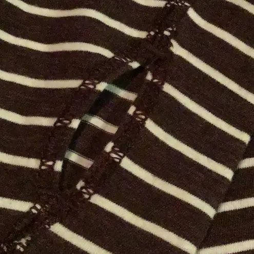 Lululemon  Scoop Neck Soft Rounded Bottom Brown White Striped top