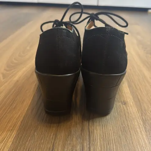 Abeo Women's Black Suede Bio Kamela AK150 Leather Comfort Wedge Heels size 9.5 N