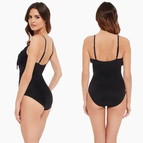 NEW Magicsuit Blaire Fringe One Piece Swimsuit in Black Size 8
