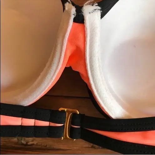 Arizona Jeans Arizona neon colorblock padded bikini swim top Jr size Large