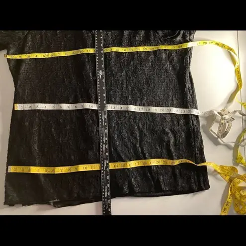 Allison Daley ALLISON DAILEY II, Women’s Black Lace Overlay top, Size 2X, Button Down, Lined