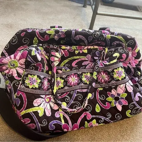 Vera Bradley Vintage  Travel/Weekender Bag Floral Pink Brown Purple