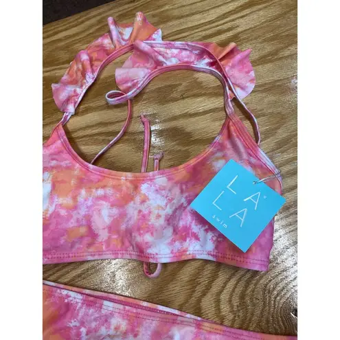 LA LA swim size medium NWT Pink/orange 2pc (b57) Pink