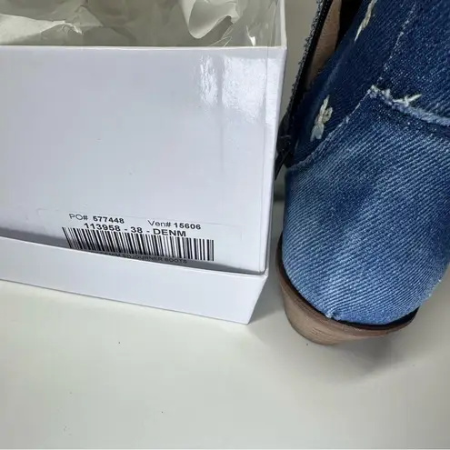 Sundance NEW Western Sojourner Boots Women’s 38 8 Denim Cowgirl Boho Made Italy