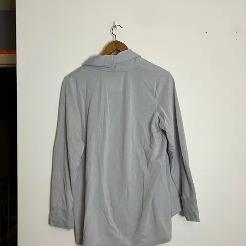 Cuddl Duds Comfortwear Gray Neutral Shawl Collar Cardigan