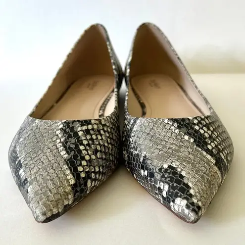 Botkier Annika Grey/Silver Snake Embossed Flats Size 9 *NWOB*