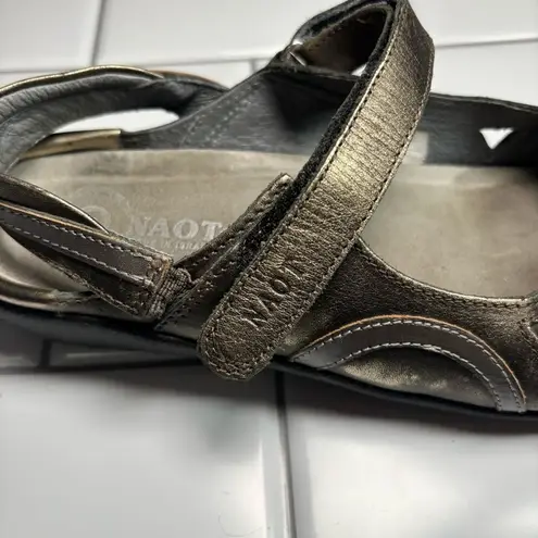 Naot Rongo Mary Jane Koru Brass Lthr/Pewter Lthr metallic women’s size 8 or 39 Gold