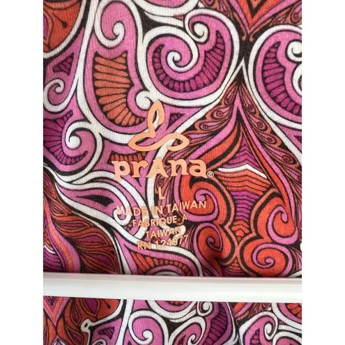 prAna Athletic Casual Dress Orange Pink Paisley Pattern Large Vacation