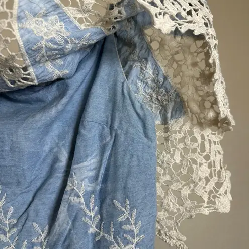 Just Me Festival Cottagecore Boho Western Lace Off Shoulder Feminine Romper Embroidered