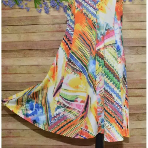 Shoreline Sun Dress A-Line Popover Colorful Art 2 Wear Size L/XL Mixed Print