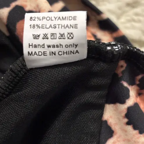 Black and Brown Leopard Print Bikini Bottom Size L Size L