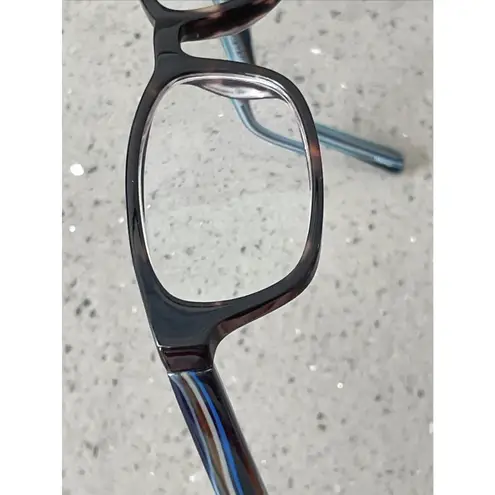 Mayhem MAYO S16 Eyeglasses Frames ONLY Brown Tortoise Blue Stripe Flex 49