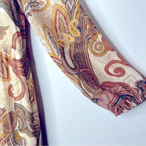 Julia Jordan Floral Print Long Sleeve Tiered Chiffon Midi Dress Size 2